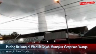 Video: Angin Puting Beliung di Waduk Gajah Mungkur Gegerkan Warga