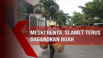 Meski Renta, Slamet Terus Dagangkan Buah Keliling Kampung