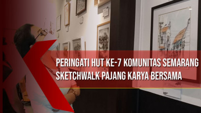 Peringati HUT Ke-7 Komunitas Semarang Sketchwalk Gelar Pajang Karya Bersama