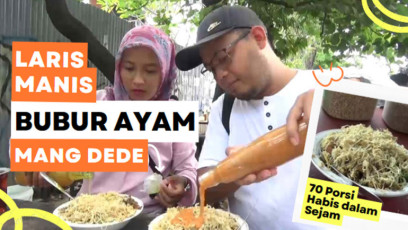 Laris Manis Bubur Ayam Mang Dede, 70 Porsi Habis dalam Sejam