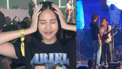 Momen saat Anya Geraldine Ikut Nyanyi Bareng Ariel NOAH di Atas Panggung