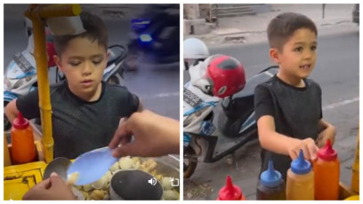 El Barack Beli Cilok di Pinggir Jalan, Warganet Salfok ke Cara Anak Jedar Minta Saus Dipisah