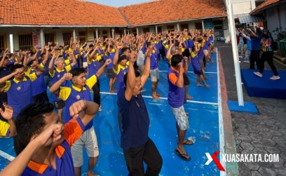Ratusan Warga Binaan dan Petugas Lapas Brebes Ikuti Senam Sehat Bersama